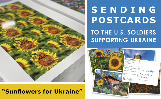 What are you doing with your “Sunflowers for Ukraine” postcards?
