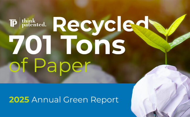 Think Patented 2025 Green Report: 701 Tons Recycled