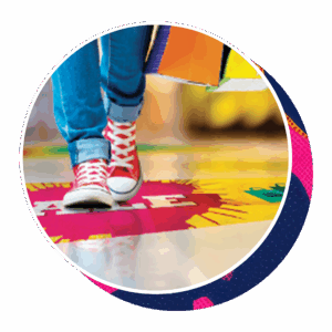 Think Patented's dynamic floor decals.